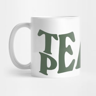 teach peace lettering - sage green Mug